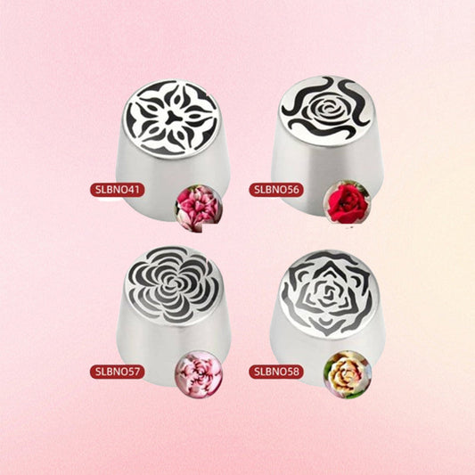 Multifunksjonelt sett med blomsterformede dekorasjonsdyse