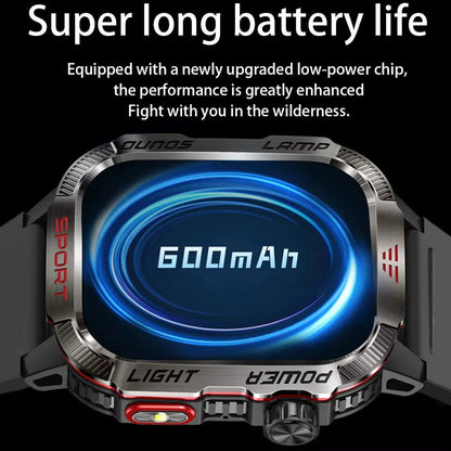 🔥 Siste dag 70 % RABATT – Militær utendørs sports-smartklokke for menn for Android og iOS