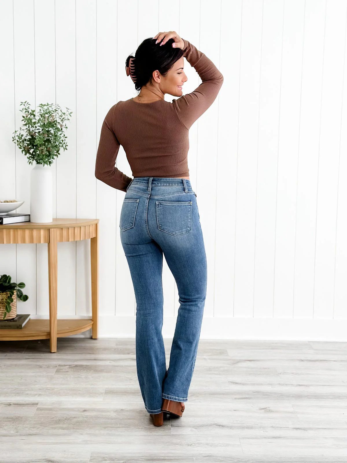 Holy Grail Bootcut-jeans med magekontroll