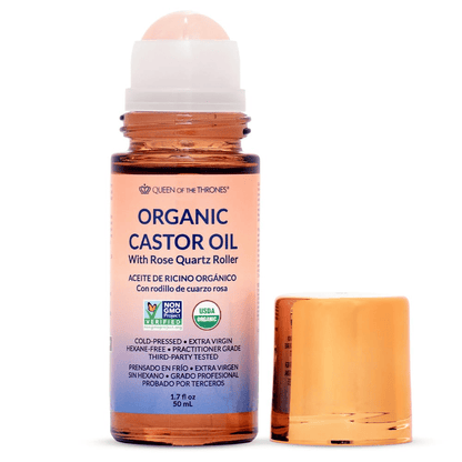 🏆Flash Sale⚡ 50K+ SOLGT! Nesten borte-💥⏰Organisk gyllen ricinusolje Roll-On med rosenkvart